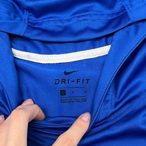 Nike Dry Elite Basketball Blue Mens L Dri Fit Big Swoosh Pullover Hoodie Shirt - Picture 4 of 9
